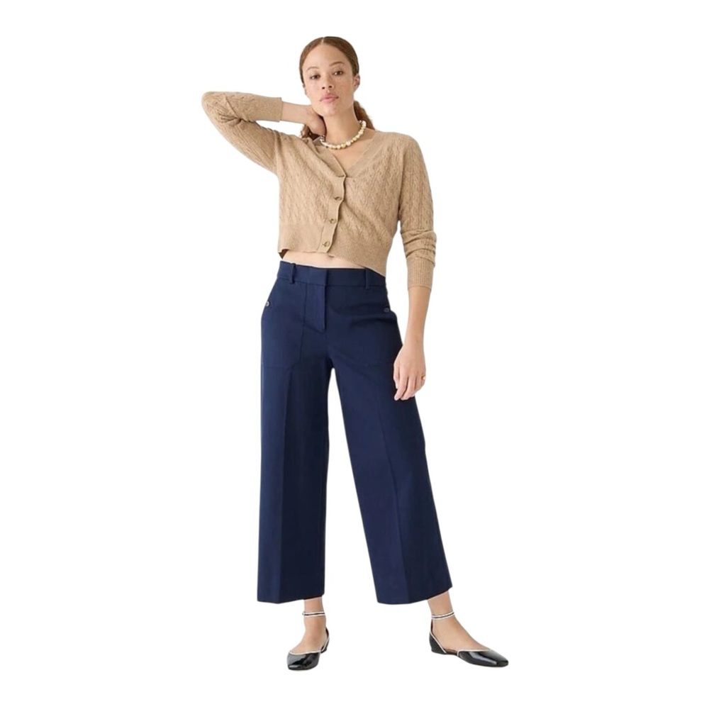 ***SOLD*** J.Crew Sydney Wide Leg Cropped Pant In Navy Blue